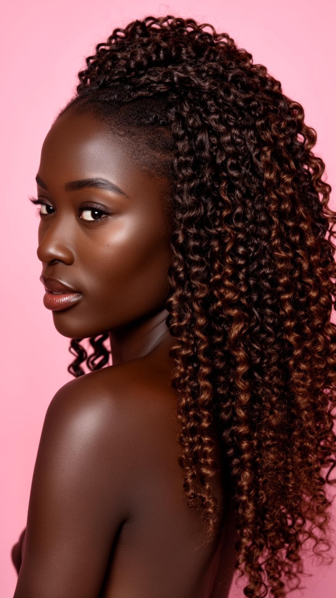 Black woman with curly water-twist hair